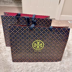Large Tory Burch Shopping Paper Bags, Pair